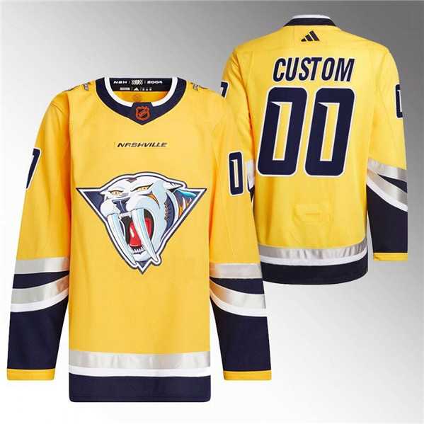 Men's Nashville Predators Custom Gold 2022-23 Reverse Retro Stitched Jersey,We sell and wholesale Men's Nashville Predators Custom Gold 2022-23 Reverse Retro Stitched Jersey on line form chian!